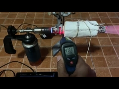 高温のエアロゲルの断熱毛布テスト。